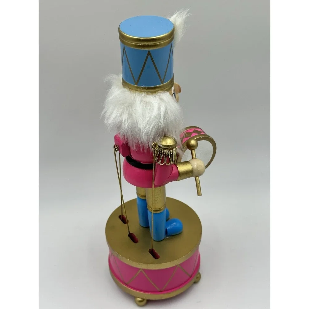 Pink Blue Drummer Nutcracker 🎄 Jingles & Joy Musical Drum 12
